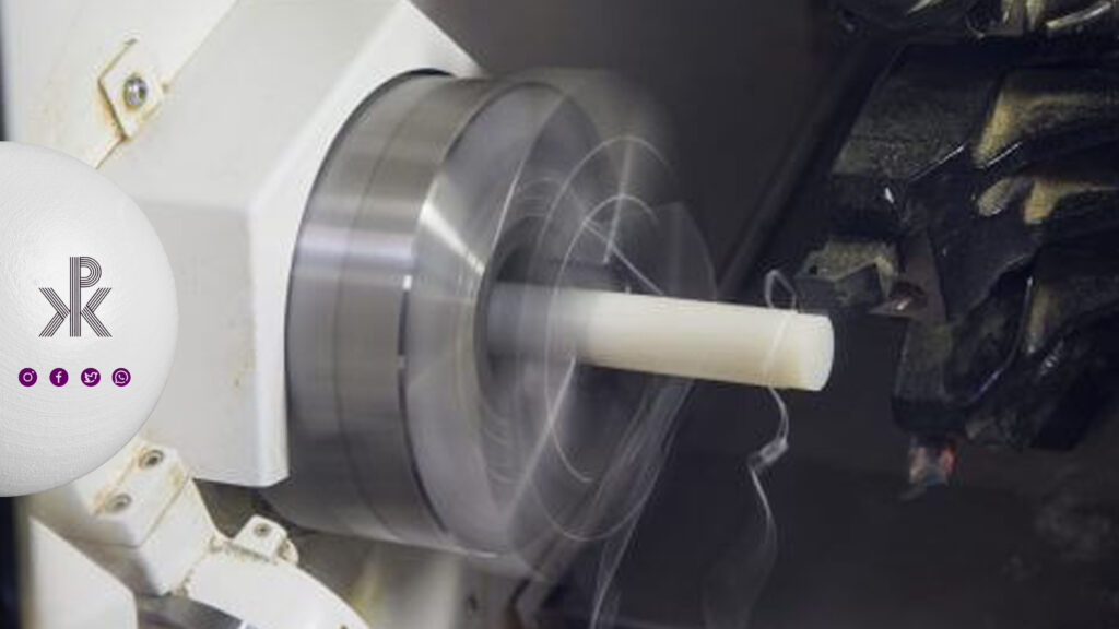 تراش شفت پلی اتیلن با دیستگاه تراش منوال 