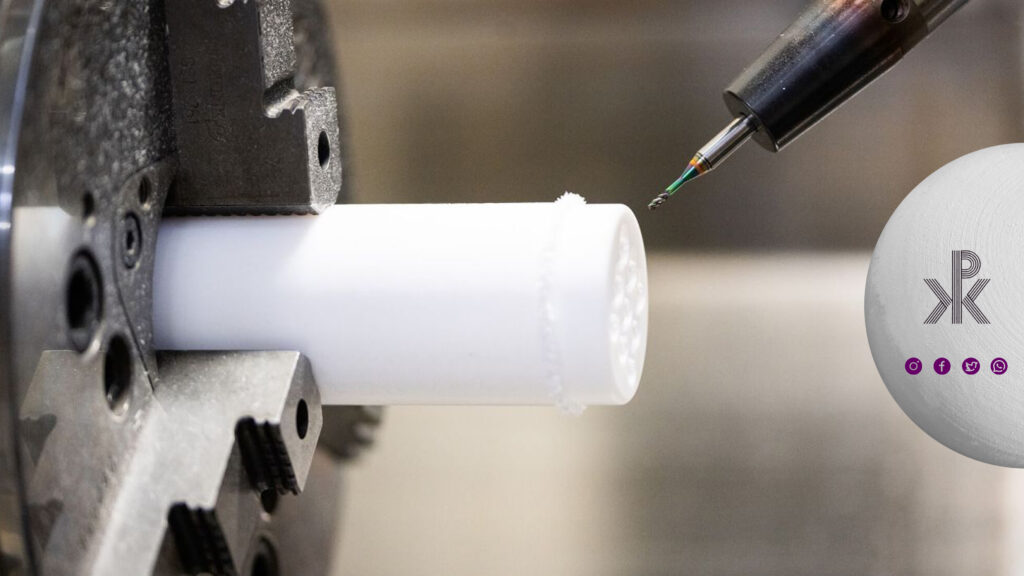 تراش شفت پلی اتیلن با دستگاه تراش CNC