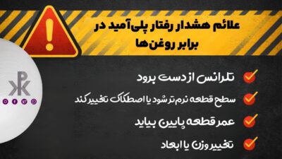 علائم هشدار رفتار میلگرد و ورق پلی‌آمید در برابر روغن‌ها